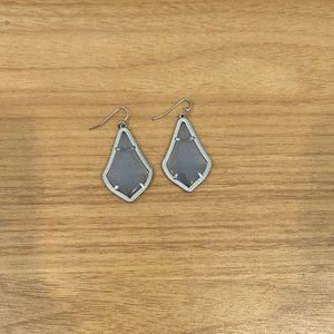 Kendra Scott silver with grey stone earrings